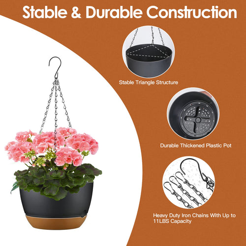 4Pcs indoor/outdoor hanging Planter with Drainage Holes